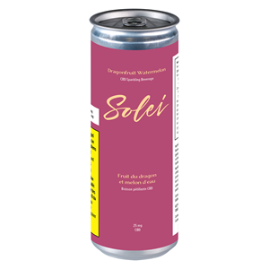 Solei - Dragonfruit Watermelon CBD Sparkling Beverage - Hybrid - 355ml